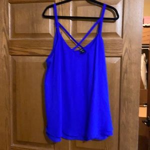 Torrid Sophie Chiffon Double Layer Blue Tank 2X